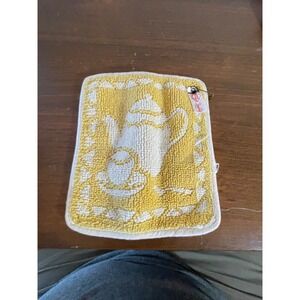 Vintage Ritz Quality Yellow White Teapot Teacup Cotton Loop Pot Holder Hot Pad